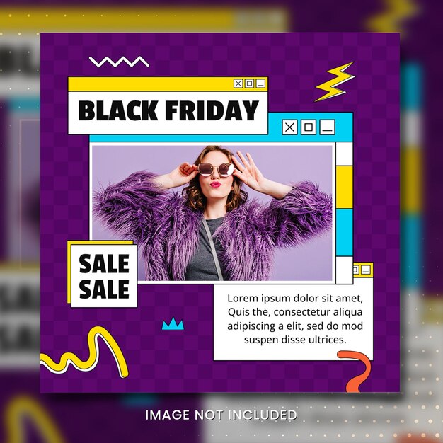 PSD black friday sale instagram post size template