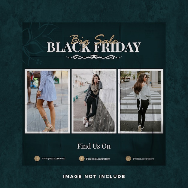 Black friday sale instagram social media post banner template