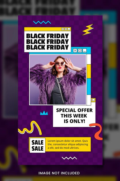 Black friday sale template di storie di instagram.