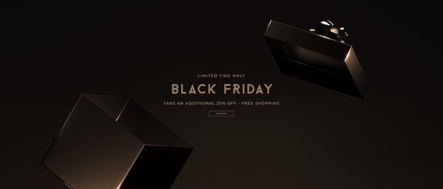 Mockup di vendita del black friday nel rendering 3d