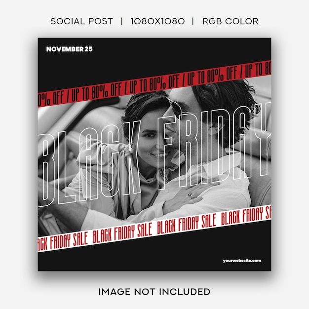 PSD black friday sale off social post template