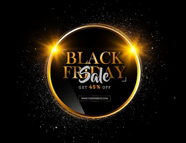 PSD black friday sale poster seasonal discount banner place for text glowing colorful background