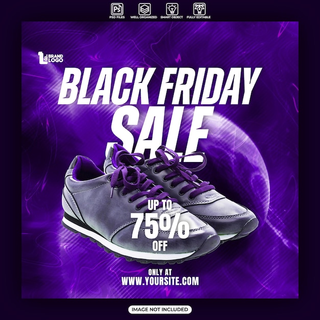 Black friday sale poster or social media instagram post template