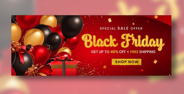 PSD black friday sale social media banner template design