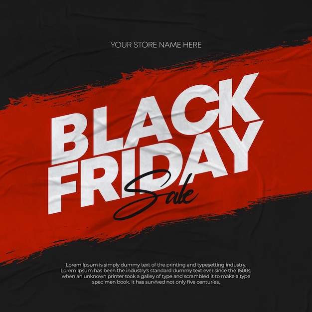 Black friday sale social media banner template flyer