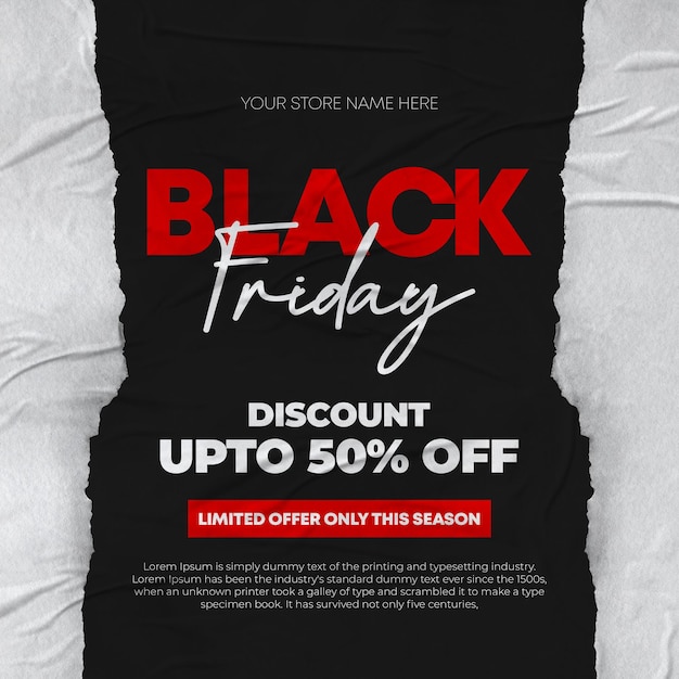 Black friday sale Social Media banner Template flyer
