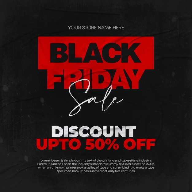 PSD black friday sale social media banner template flyer