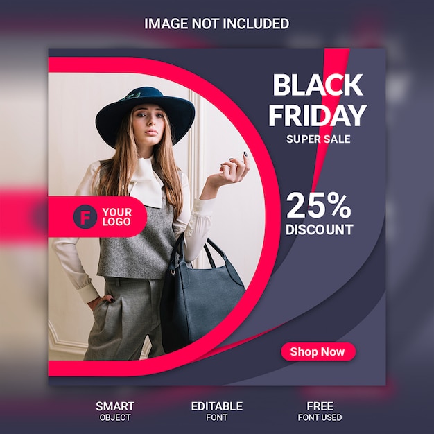 Black friday sale social media banner template