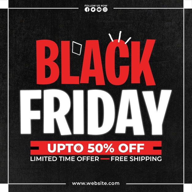 PSD black friday sale social media banner template