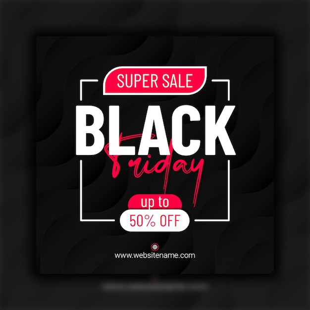 PSD black friday sale social media banner template