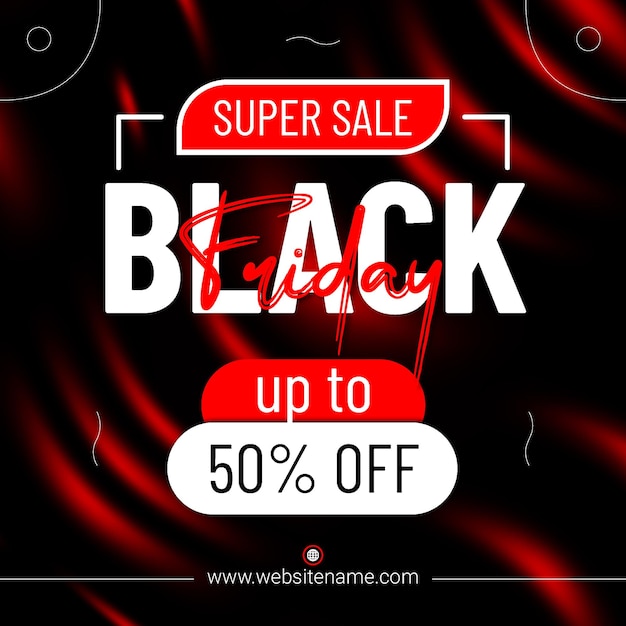 PSD black friday sale social media banner template