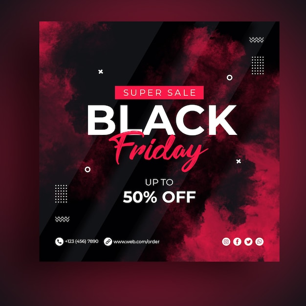 PSD black friday sale social media banner template