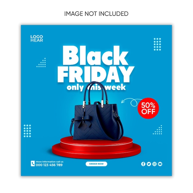 black friday sale social media design instagram facebook