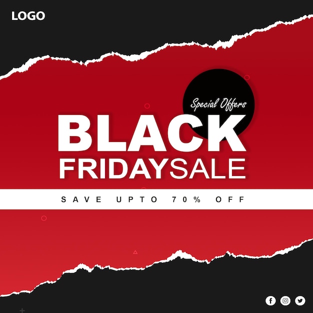 Black Friday Sale Social Media Post Template PSD