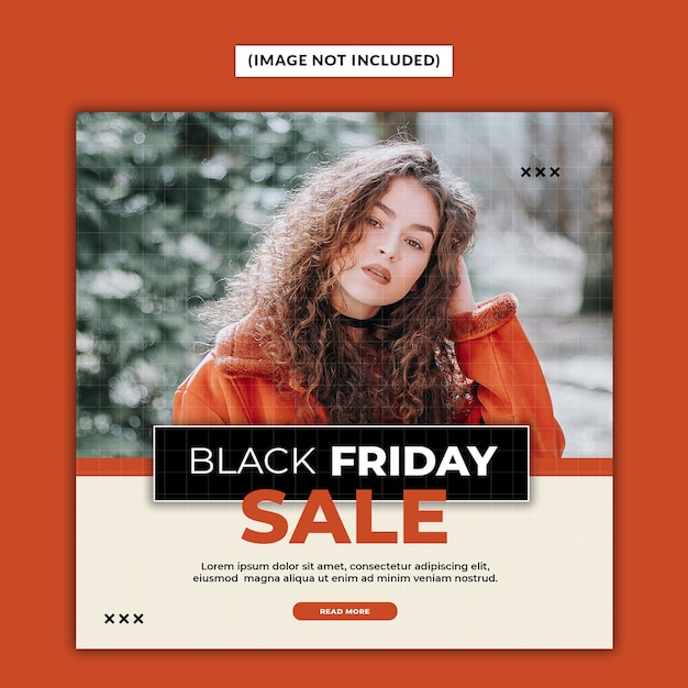 Black friday sale social media post template