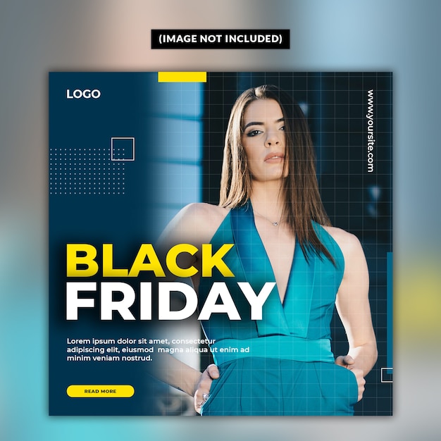 PSD black friday sale social media post template