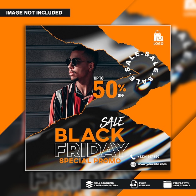 Black friday sale social media post template