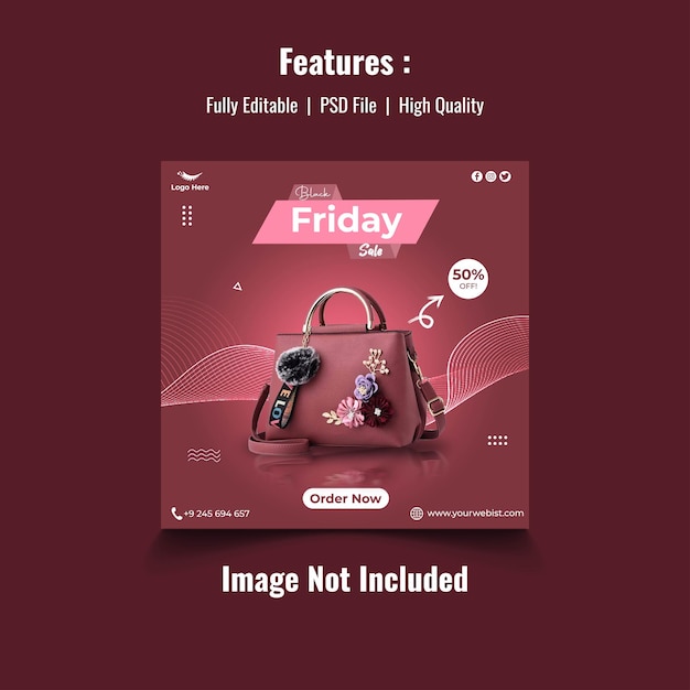 PSD black friday sale social media post template