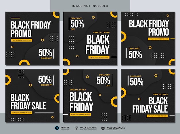 PSD modello di social media in vendita del black friday