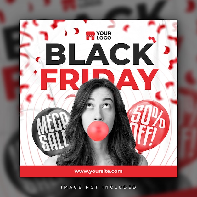 Modello sociale di media di vendita di Black Friday