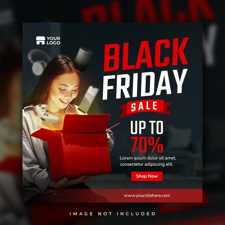 PSD black friday sale social media template