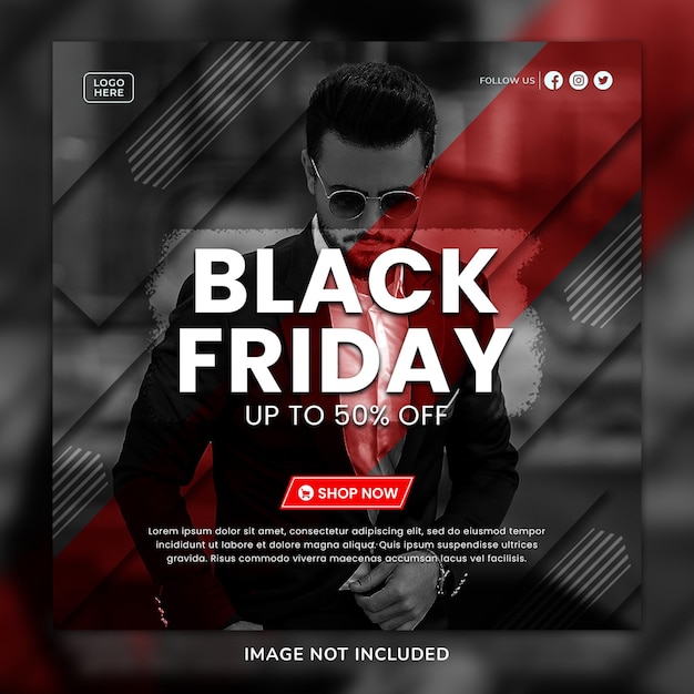 PSD modello di post e banner web per la vendita del black friday