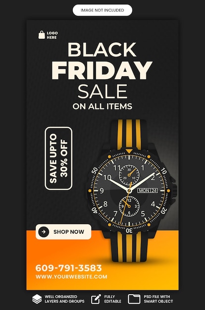 PSD black friday sale story template