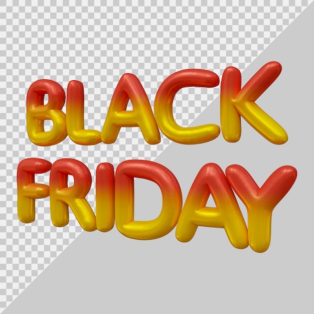 Black friday sale text design with 3d modern style