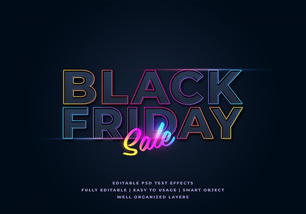 Black friday sale text style effect mockup