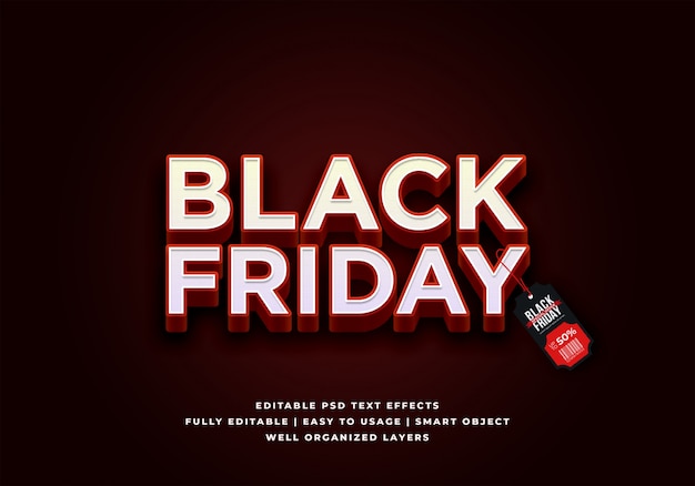 Black friday sale text style effect 