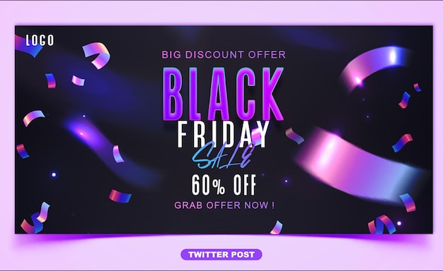Black friday sale twitter post design