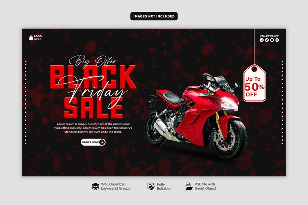 Black friday sale web banner template