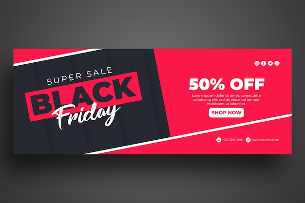 PSD black friday sale web banner template