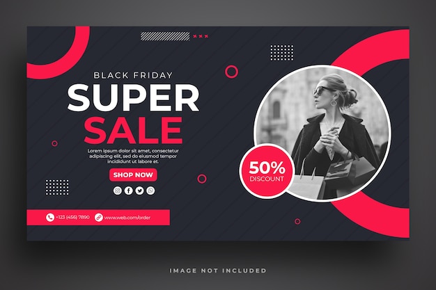 Black friday sale web banner template