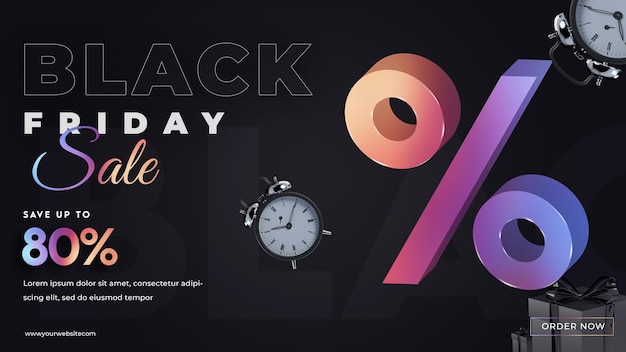 PSD black friday sale with dark background