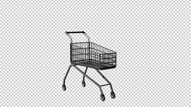 Black friday shopping cart on a transparent background 3d render