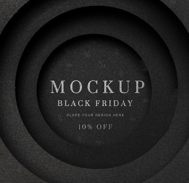 Black Friday sirkulær svart mock-up