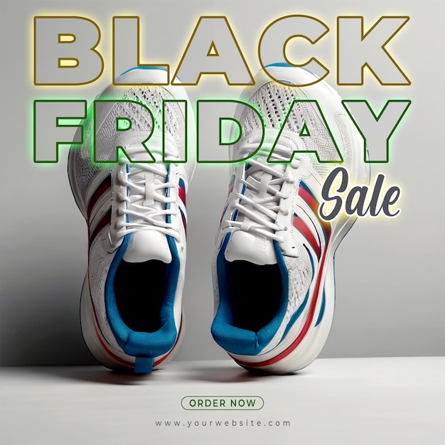 PSD black friday sneaker verkoop banner sjabloon