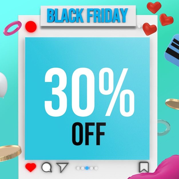 Black friday Socail Media Square size Mockup Design