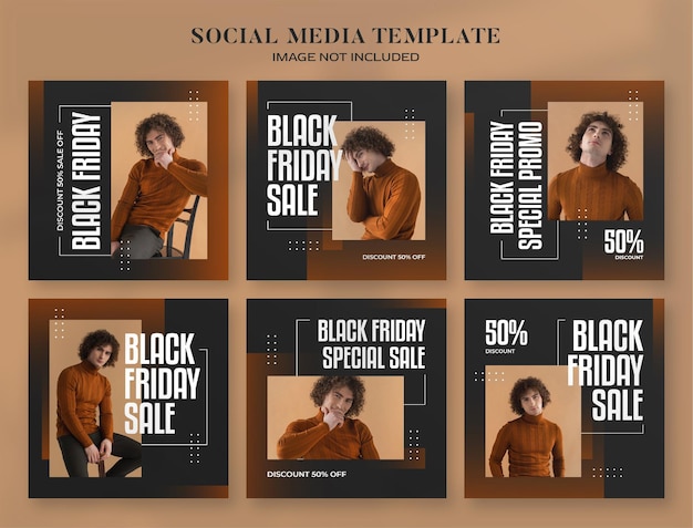 Black friday social media banner en instagram postsjabloon