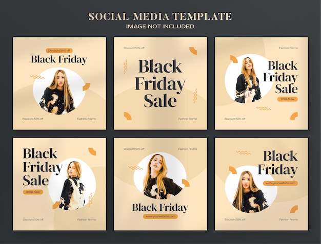 Black friday social media banner and instagram post template