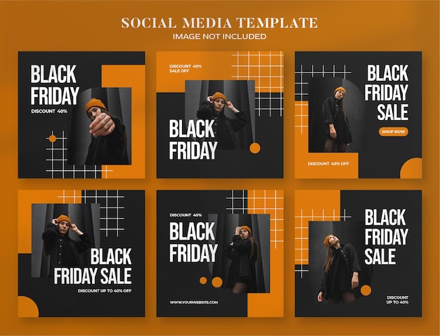 Black friday social media banner and instagram post template