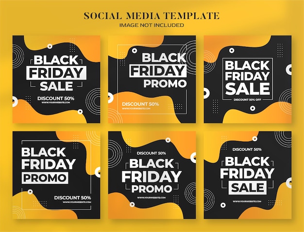 Banner di social media del black friday e modello di post di instagram