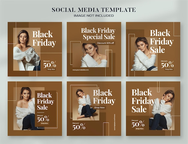 Black friday social media banner and instagram post template