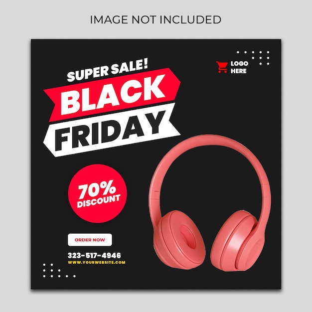 PSD black friday social media banner template