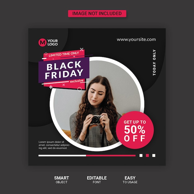 Black friday social media banner template