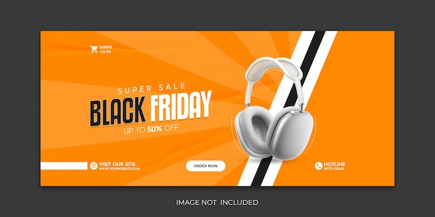 PSD black friday social media cover template design