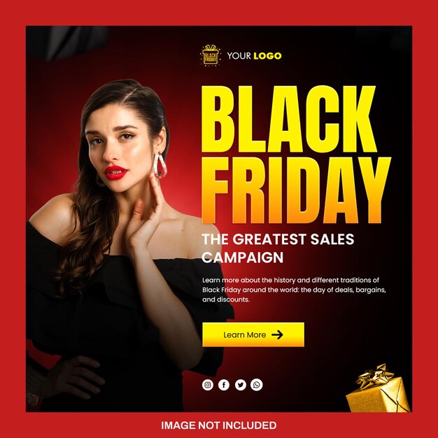 PSD black friday social media design psd template