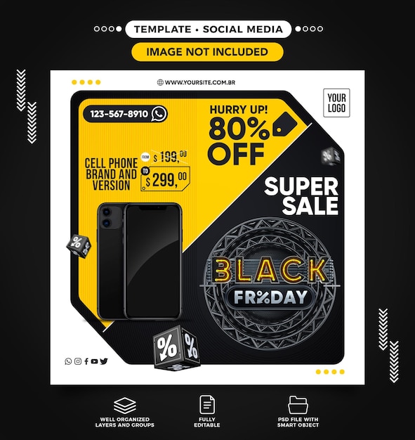 Black friday social media feed super sell with 80 off