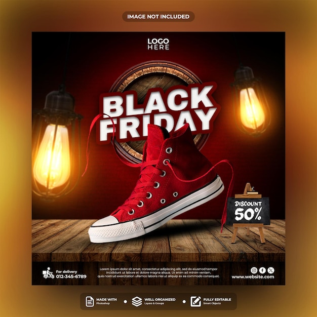 Black friday social media post template design